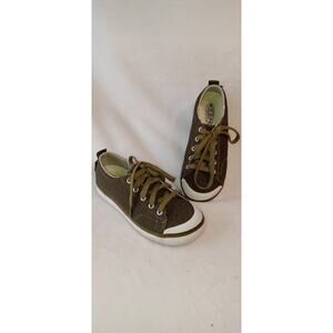 Keen Elsa II Quilted Lace Up Olive Green Sneakers Low Top Shoes Womens Size 5.5
